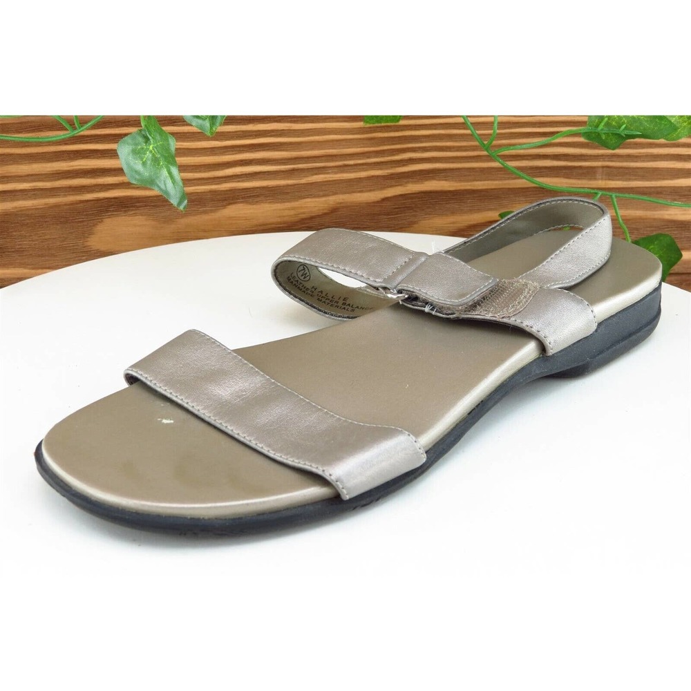 Madeline Sz 7 M Gray Ankle Strap Leather‎ Women Sandals